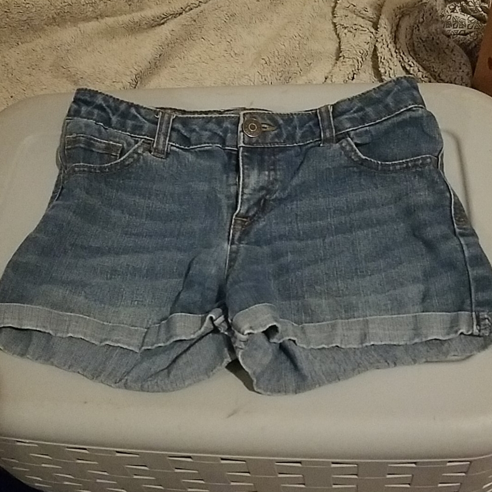 Jean shorts. Darker wash. Size 0.